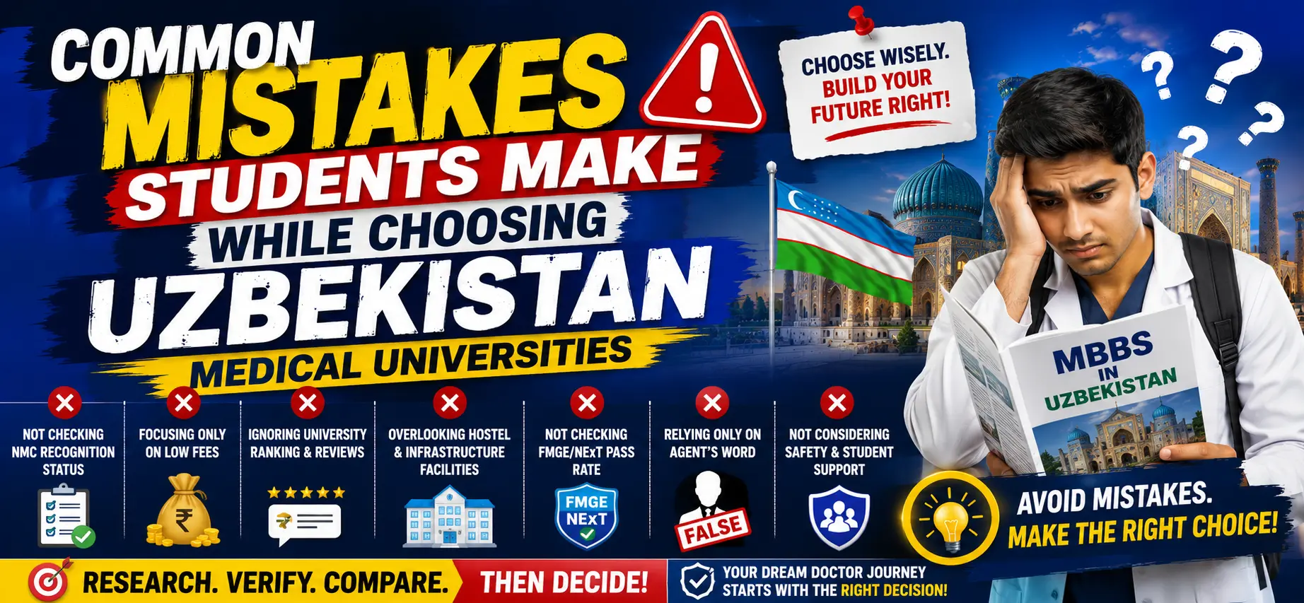 Common Mistakes Students Make While Choosing Uzbekistan Medical Universities